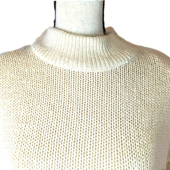Vintage 70s 80s :: luxurious Ioco Silk Angora Women's Cream Longline Sweater L - Picture 4 of 12